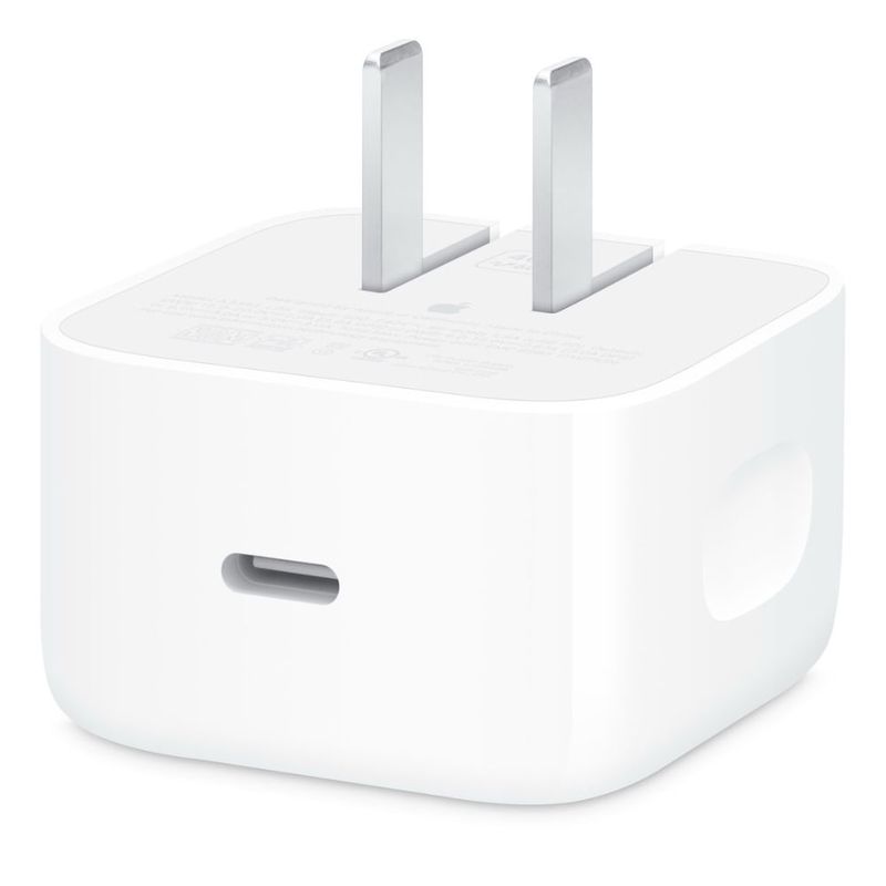 Cargador Apple USB-C 40W PD Dynamic Power Adapter blanco frontal tamaño