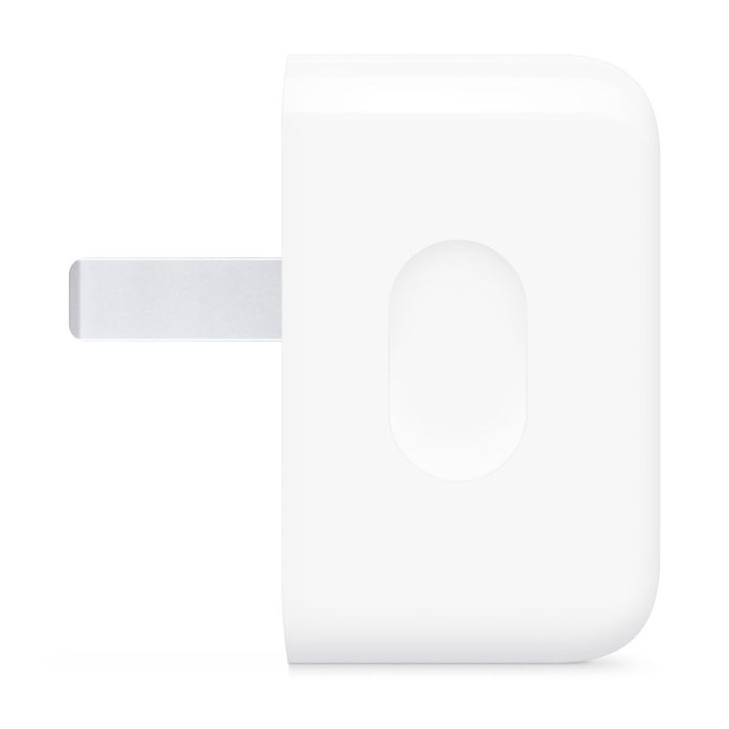 Cargador Apple USB-C 40W PD Dynamic Power Adapter blanco frontal lateral