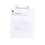 Cargador Apple 35W Dual USB-C, carga doble, compacto, blanco frontal