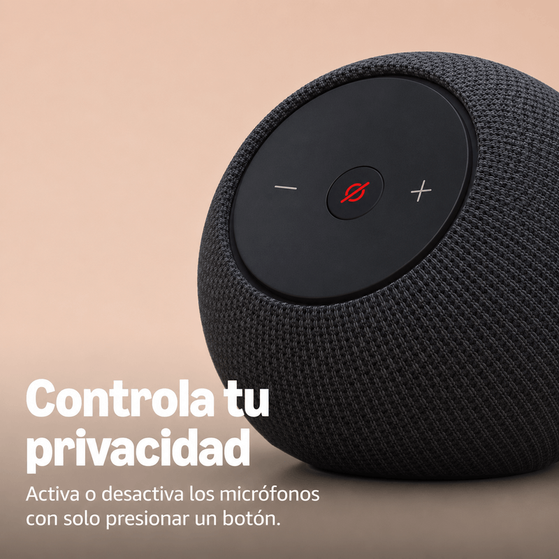 Parlante Amazon Echo Dot Max Alexa Wi-Fi Negro microfonos