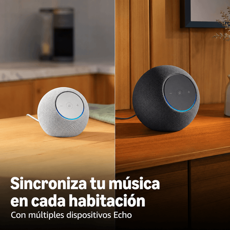 Parlante Amazon Echo Dot Max Alexa Wi-Fi Negro sincronizacion