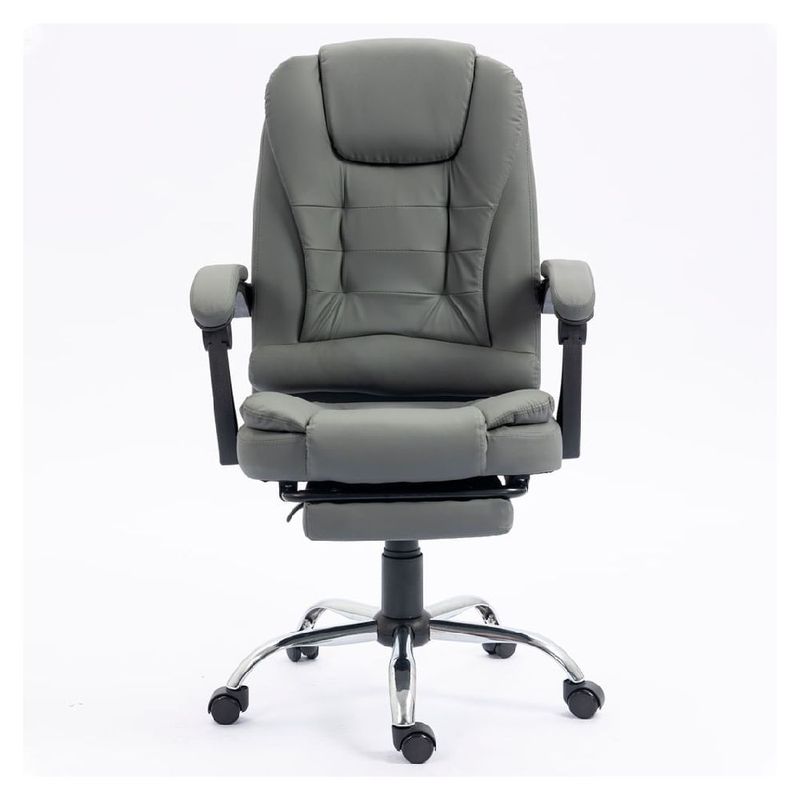 Silla gerencial Sillium reclinable con reposapiés gris frontal