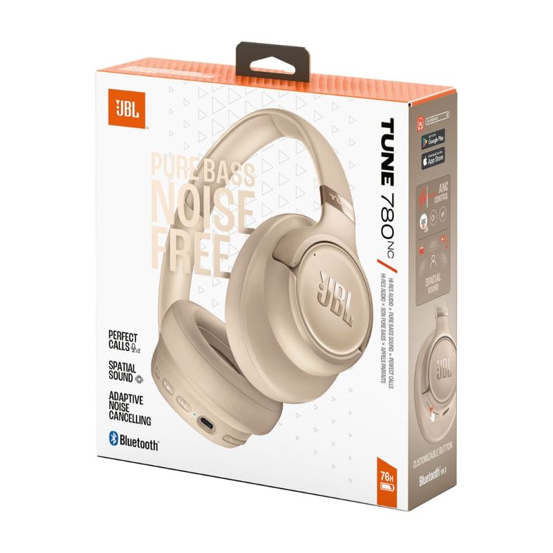 Audífonos JBL Tune 780NC Beige contenido de caja