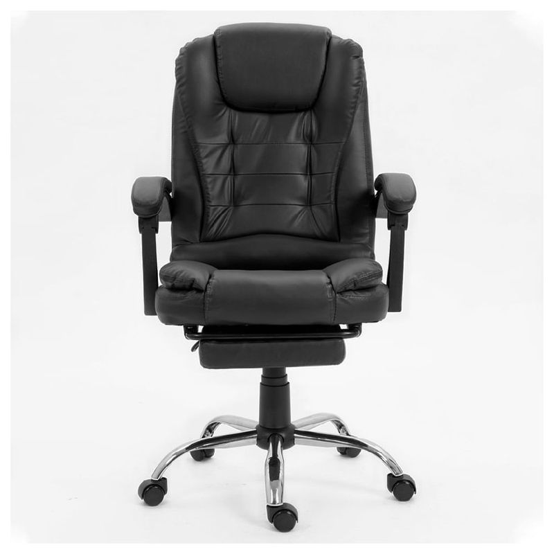 Silla gerencial Sillium reclinable con reposapiés negra frontal