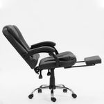 Silla gerencial Sillium reclinable con reposapiés negra lateral