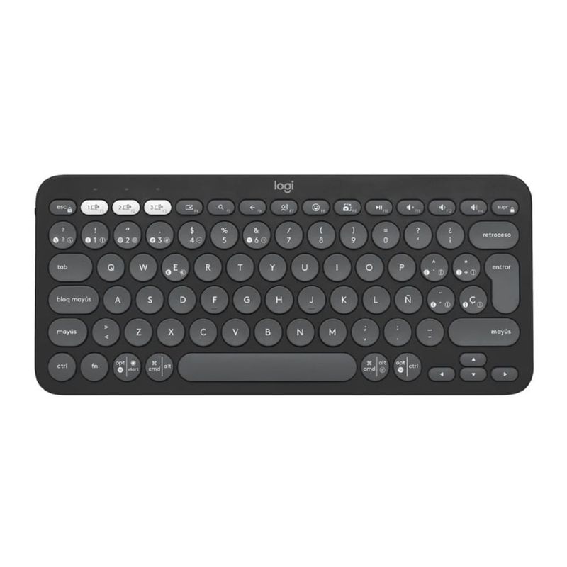 Teclado inalámbrico Logitech Pebble 2 K380S color grafito vista frontal