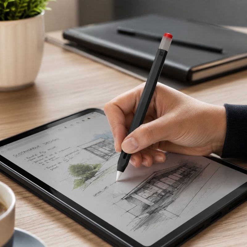 Funda Zagg de silicona para Apple Pencil negra ergonómica uso