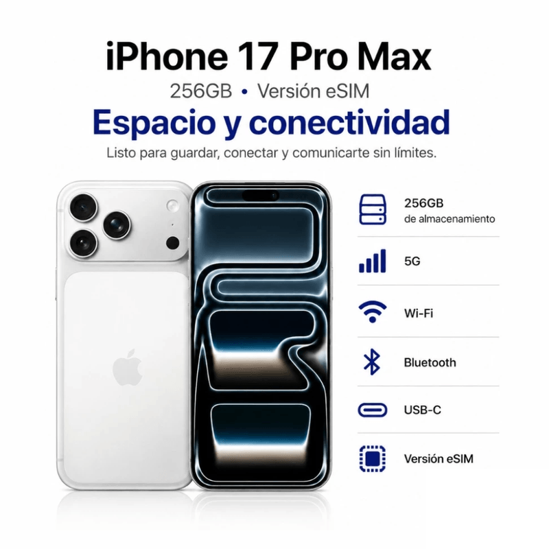 iPhone 17 Pro Max Silver con Face ID