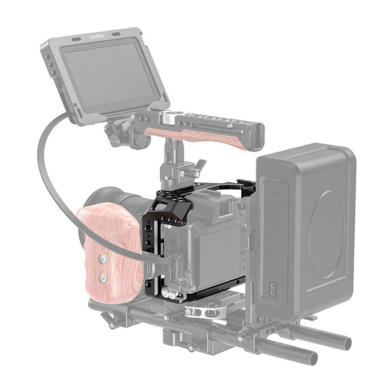 Jaula SmallRig CCS2416 para Sony A7RIV montaje múltiples accesorios negro vista dorsal