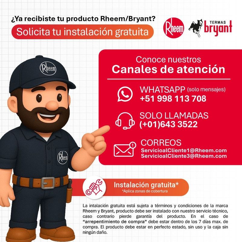 Terma eléctrica Bryant basic zafiro 50 litros contacto