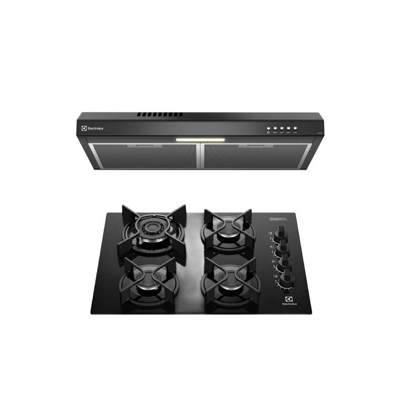 Combo cocina empotrable y campana extractora Electrolux frontal