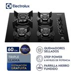 Combo cocina empotrable y campana extractora Electrolux frontal beneficios