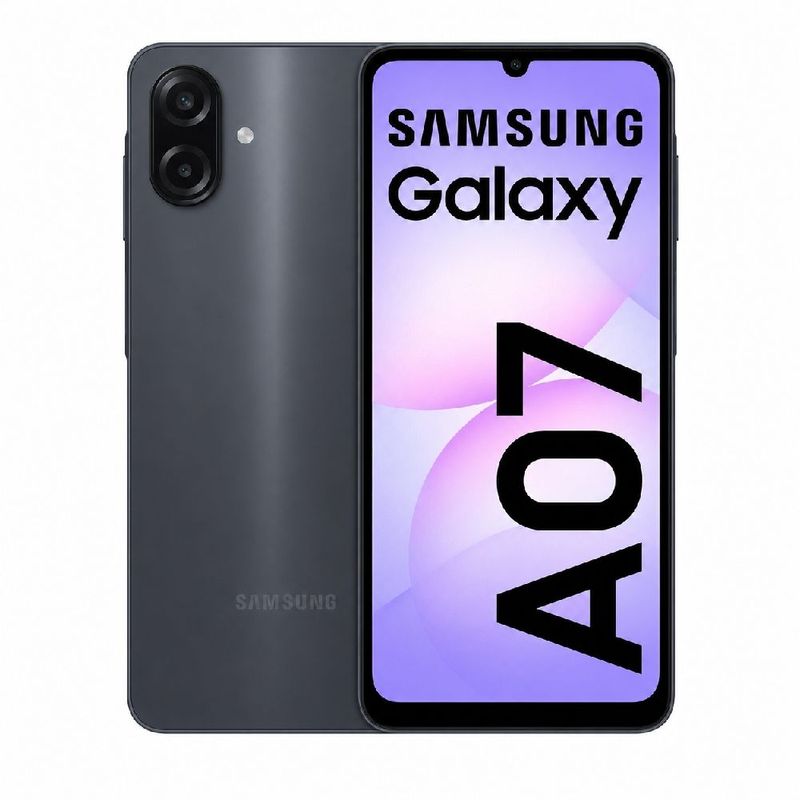 Celular Samsung Galaxy A07 4G 64GB negro, cámara 50MP frontal