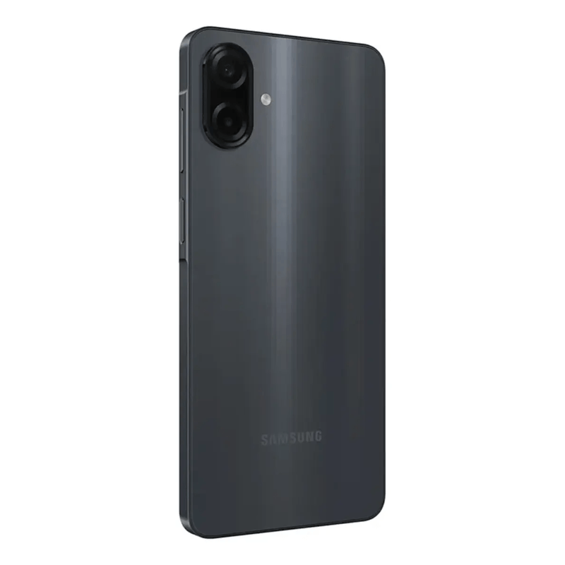 Celular Samsung Galaxy A07 4G 64GB negro, cámara 50MP dorsal oblicuo