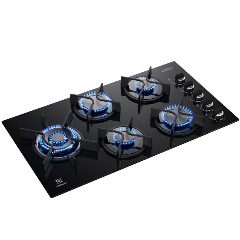 Combo encimera a gas 5 hornillas y campana 90cm Electrolux hornilla diagonal