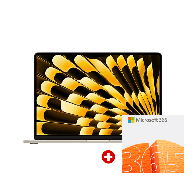 MacBook Air 13" M5 512GB + Office 365 starlight frontal