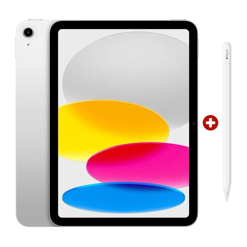 iPad A16 11 pulgadas 128GB color Silver con Apple Pencil USB-C vista frontal