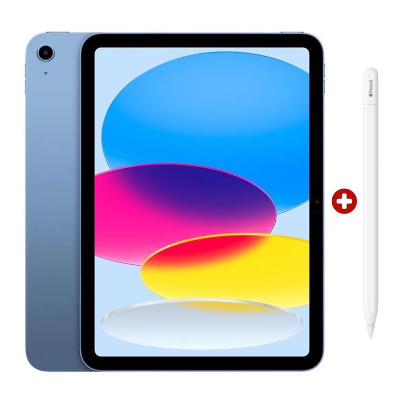 iPad A16 11 pulgadas 128GB color Blue con Apple Pencil USB-C vista frontal