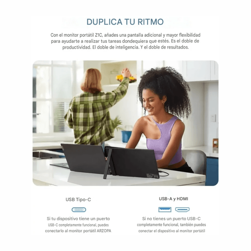 Monitor portátil Arzopa Z1C con parlantes integrados