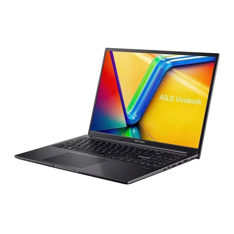 Laptop Asus Vivobook 16 i7 512GB 16GB Negro frontal oblicuo