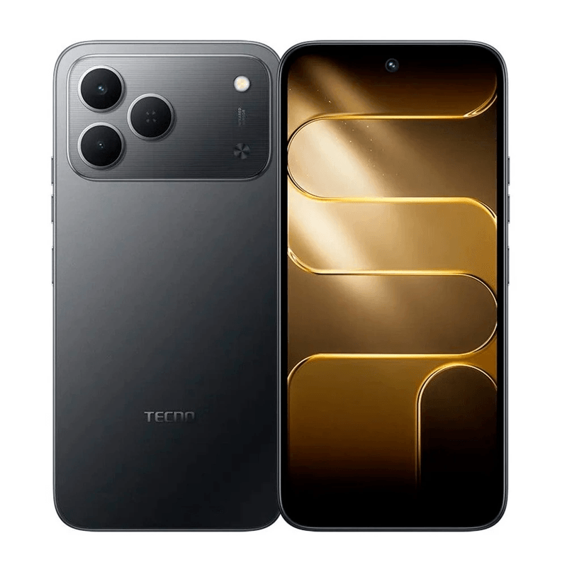 Celular Tecno Spark 50 4G negro con lector de huella y desbloqueo facial