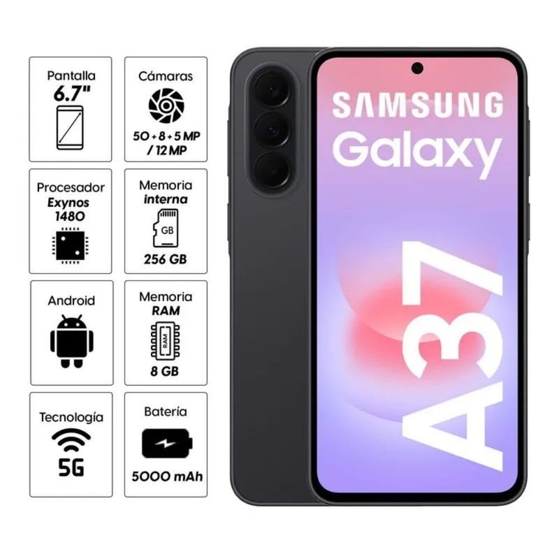 Celular Samsung Galaxy A37 5G 256GB 8GB RAM cámara 50MP BENEFICIOS