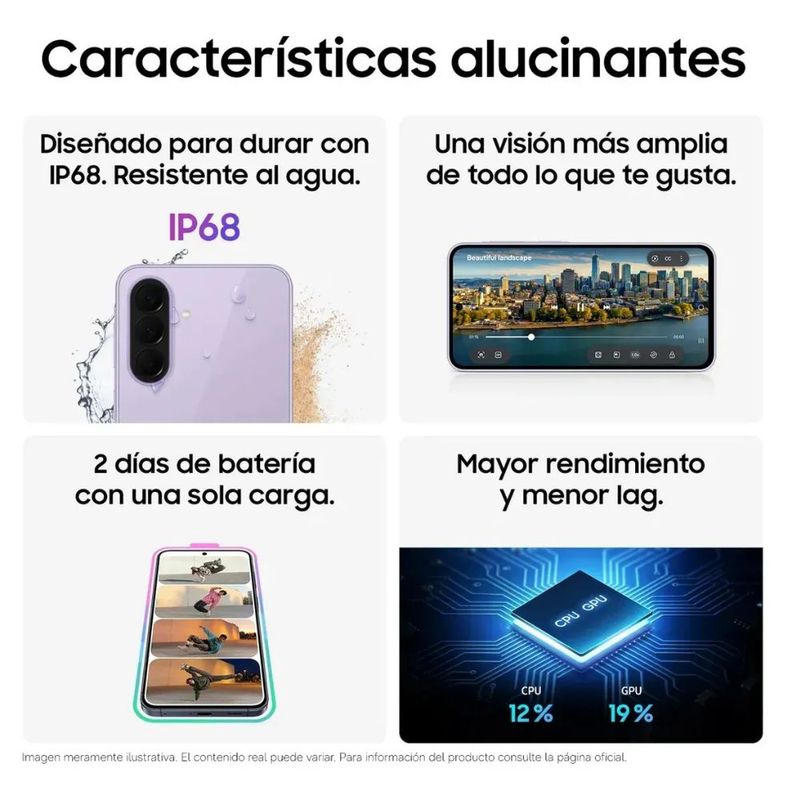 Celular Samsung Galaxy A37 5G 256GB 8GB RAM cámara 50MP características