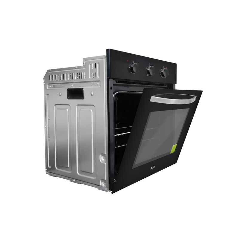 Horno eléctrico empotrable Sole 68L vidrio templado negro oblicuo