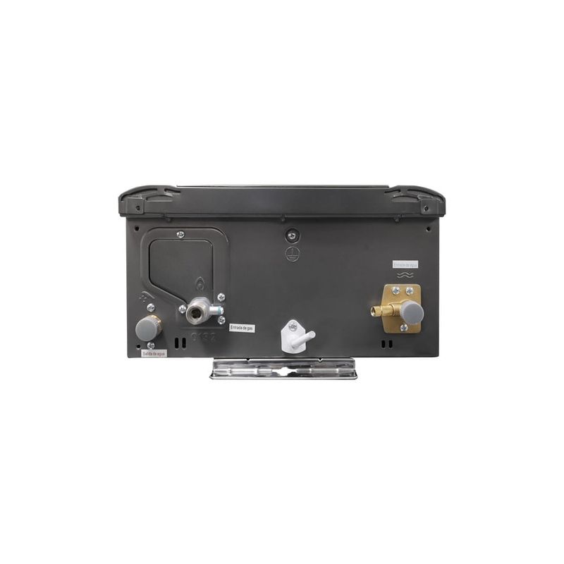 Calentador de agua Sole gas GLP 26L digital gris oscuro frontal inferior
