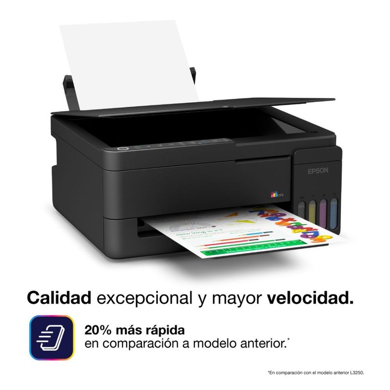Impresora multifuncional Epson L3350 Wi-Fi EcoTank negra diagonal