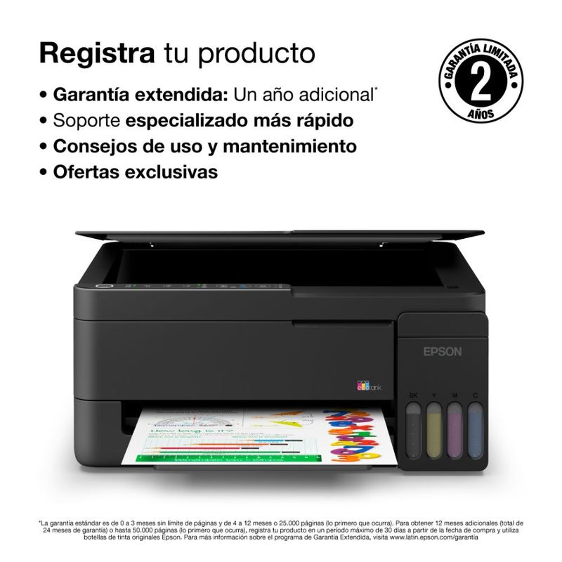 Impresora multifuncional Epson L3350 Wi-Fi EcoTank negra capacidad