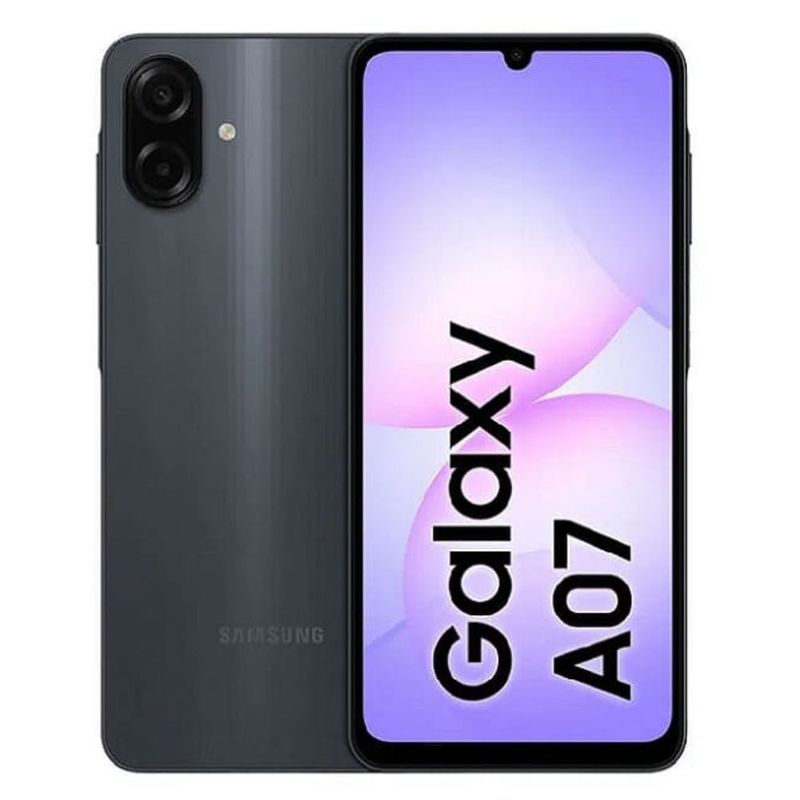 Celular Samsung Galaxy A07 128GB 4GB RAM cámara 50MP negro frontal
