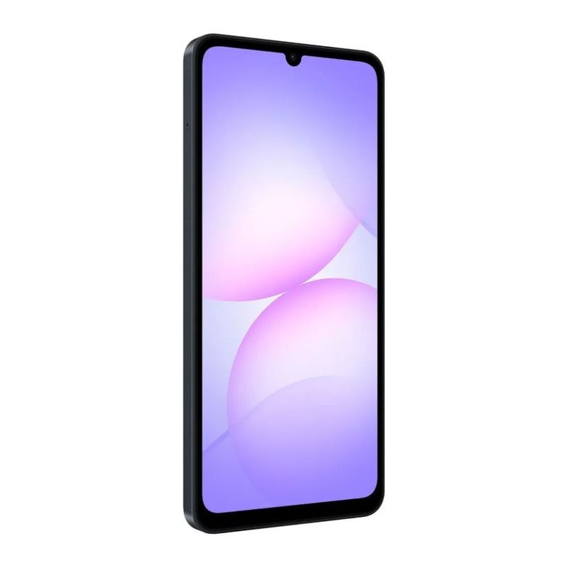 Celular Samsung Galaxy A07 128GB 4GB RAM cámara 50MP negro frontal oblicuo