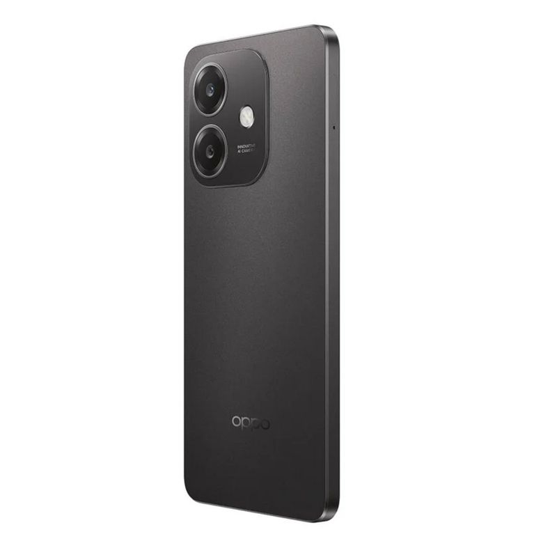 Celular Oppo A60 4G 256GB 8GB cámara 50MP negro dorsal oblicuo