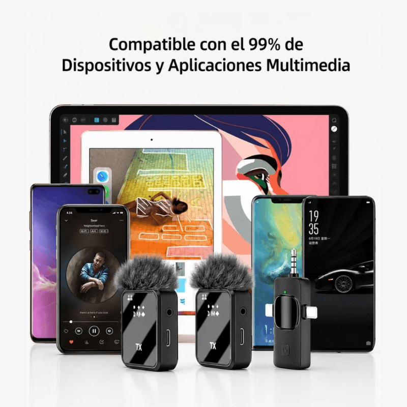 Micrófono solapero inalámbrico Accesoriosgroup F11-2 conexión