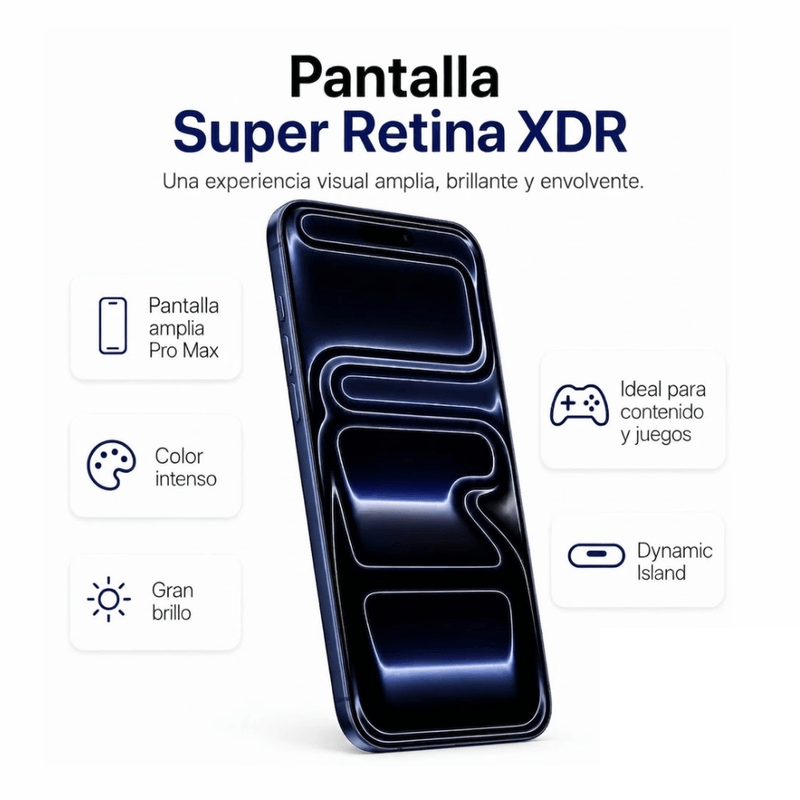 iPhone 17 Pro Max eSIM 5G Deep Blue pantalla Super Retina XDR OLED