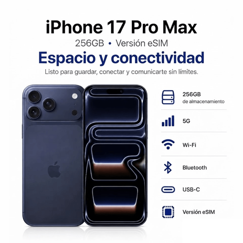 iPhone 17 Pro Max eSIM 5G Deep Blue memoria interna 256GB