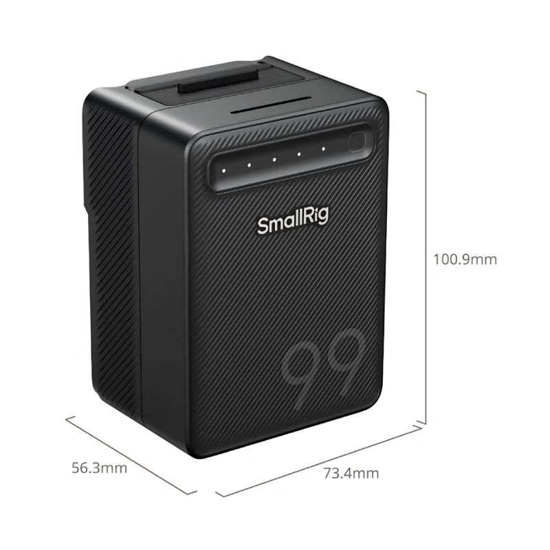 Batería V-Mount SmallRig VB99 Lite 5245 6700 mAh USB Tipo-C dimensiones