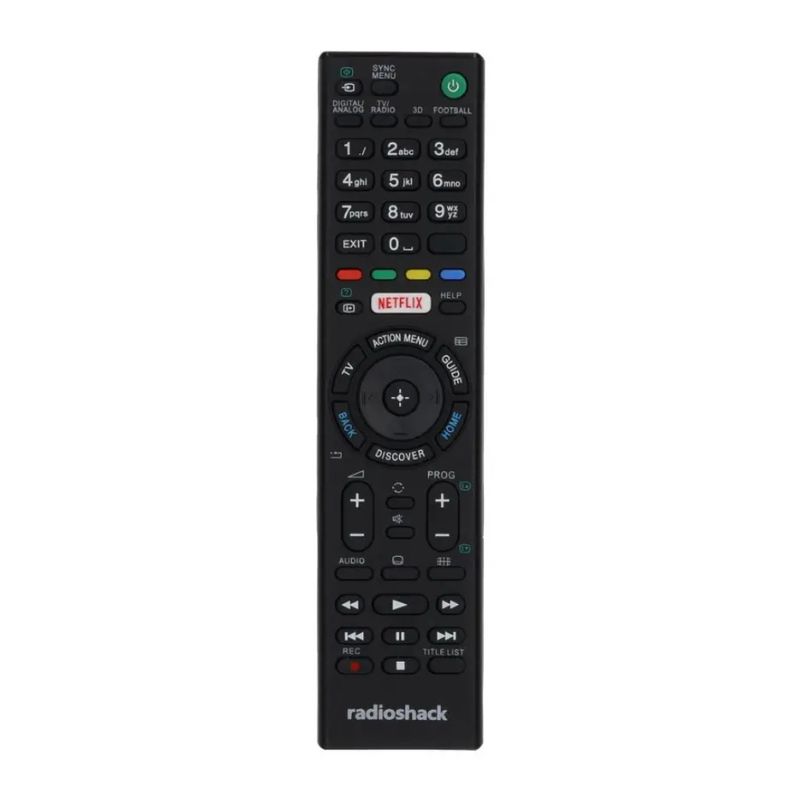 Control remoto universal Radioshack para televisores Sony frontal