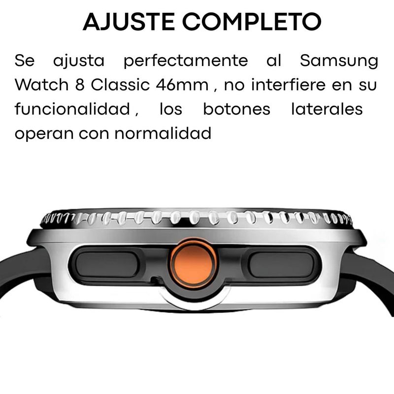 Case OEM Samsung Galaxy Watch 8 Classic 46mm silver lateral