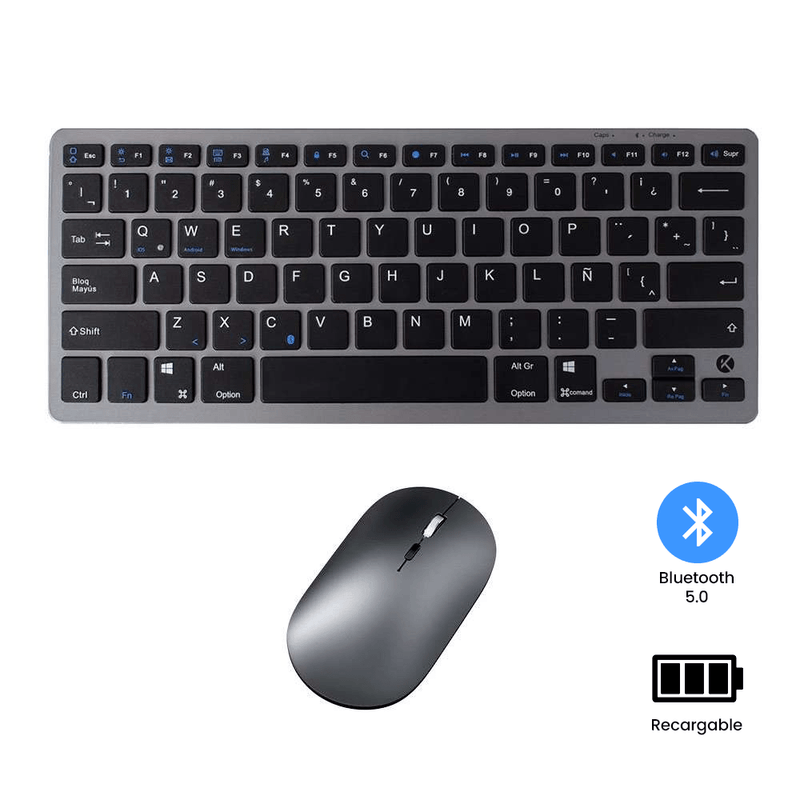 Kit Kreed Teclado y Mouse Bluetooth Recargable frontal bluetooth