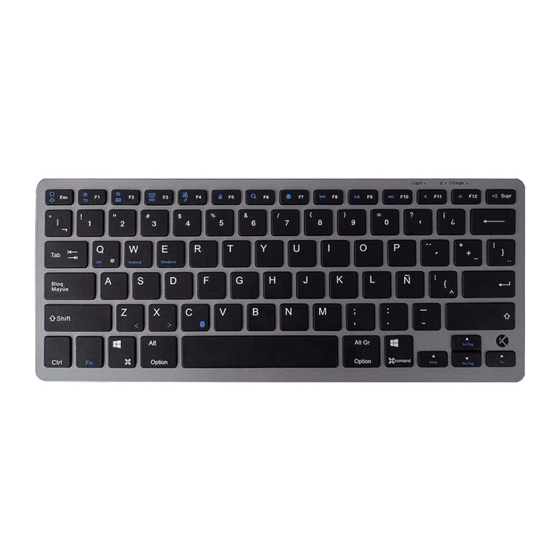 Kit Kreed Teclado y Mouse Bluetooth Recargable Negro frontal teclado