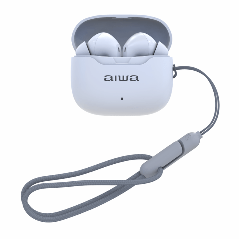 Audífonos Bluetooth TWS AIWA AWTWSG50 blanco frontal