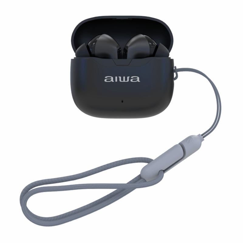 Audífonos Bluetooth TWS AIWA AWTWSG50 negro frontal