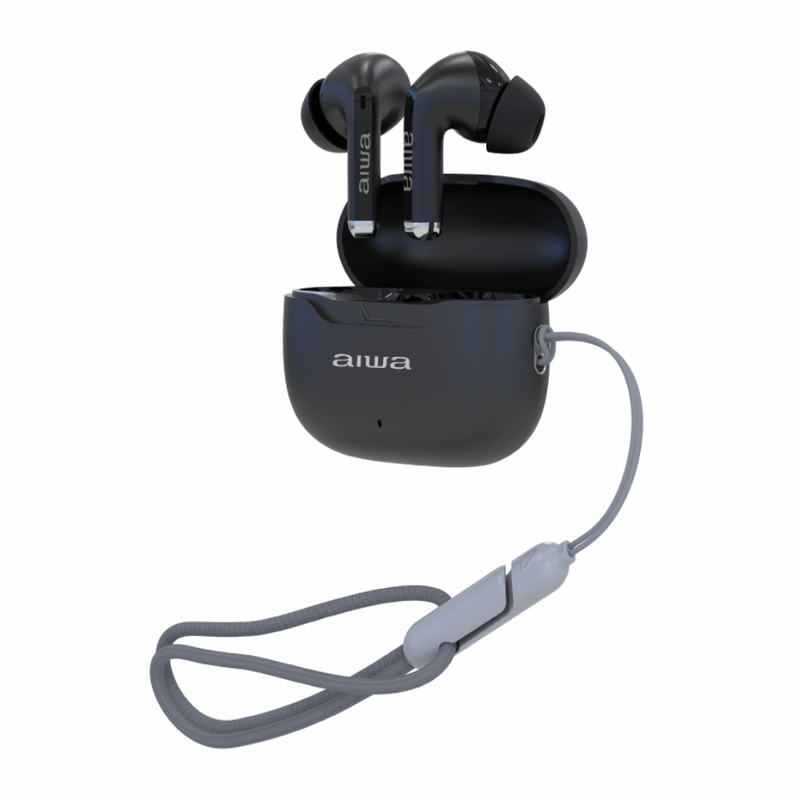 Audífonos Bluetooth TWS AIWA AWTWSG50 negro lateral