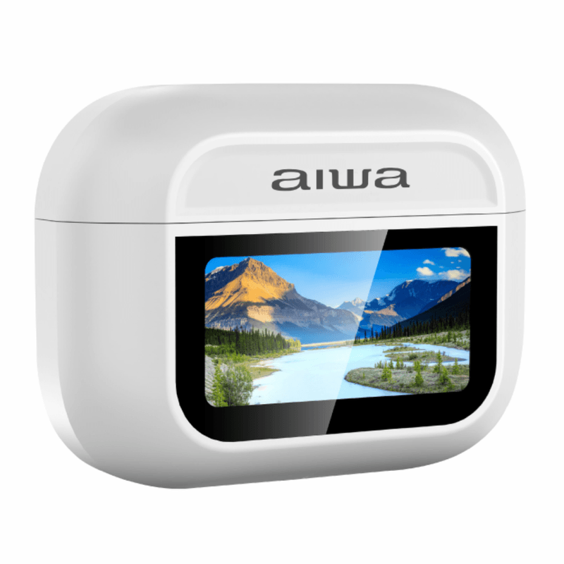 Audífonos Bluetooth TWS AIWA AWTWSGPRO blanco lateral