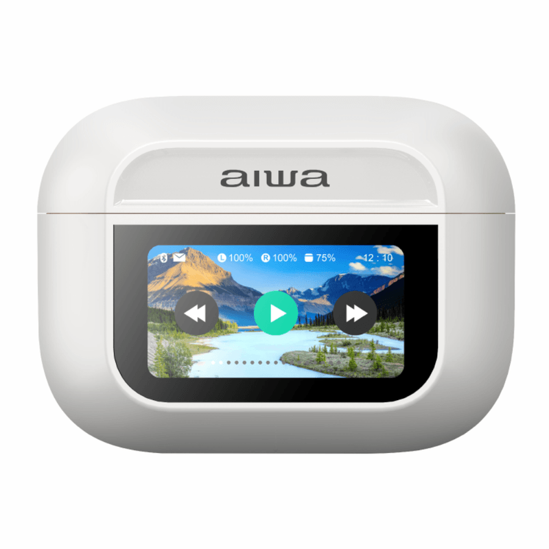Audífonos Bluetooth TWS AIWA AWTWSGPRO blanco resistencia al agua IPX4
