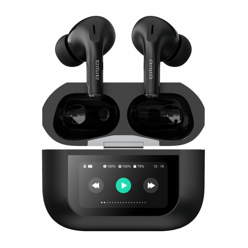 Audífonos Bluetooth TWS AIWA AWTWSGPRO negro resistencia al agua IPX4