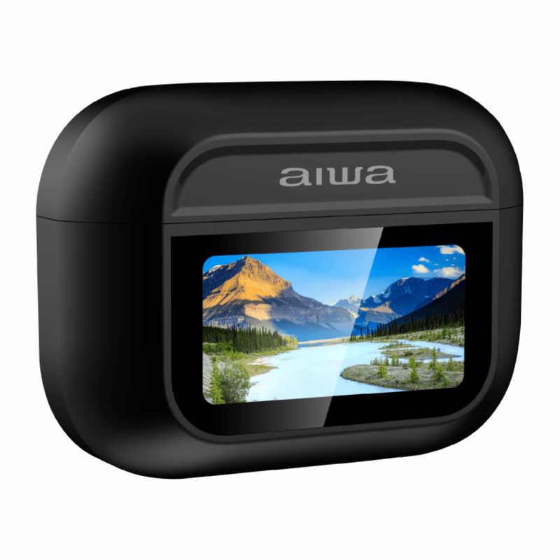 Audífonos Bluetooth TWS AIWA AWTWSGPRO negro pantalla táctil