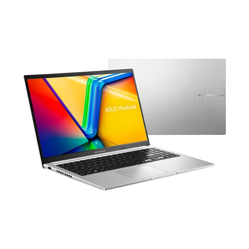Laptop Asus Vivobook 15 Ryzen 7 16 GB RAM 512 GB Plata frontal oblicuo dorsal